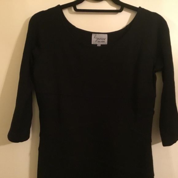 Vintage Black Dress Medium Sheath Stretch Mini Bodycon - Picture 7 of 8